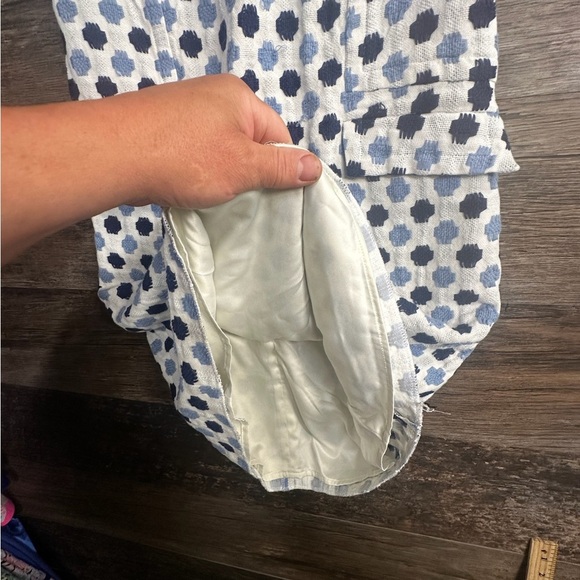 Boden Blue and White Patterned Mini Dress - Picture 4 of 10